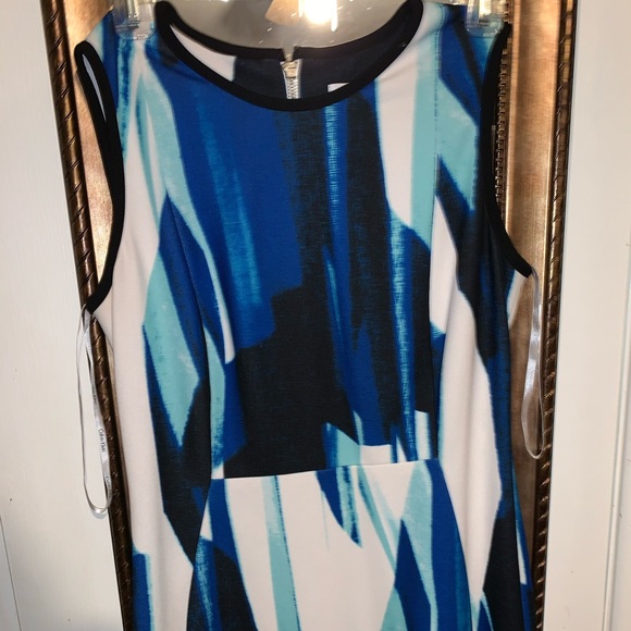 Bodycon blue, white, black Calvin Klein dress - Picture 1 of 3